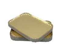 25 Plateaux Traiteur en Carton Finition Or 28x42 cm
