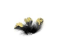 25 plumes pailletées noires et dorées 7,5 cm charleston - Noir - Taille Unique