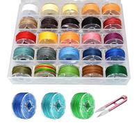 25 Rouleaux Fil de Cire: 10m x 0,55 mm Nizirioo Fil de Cordon Ciré Coloré, Fil Bracelet Perle, Cordon Ciré, Fil de Coton Multicolore pour la Fabrication de Bijoux, Colliers, Travaux, Manuels, Macramé