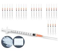 25 seringues de rechange 1ml avec aiguille épointée, 4x gants en vinyle et 8x écouvillons en cellulose pour liquides, arômes, hobby et DIY et bureau
