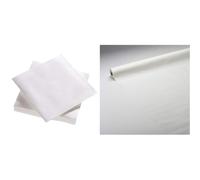 25 Serviettes Blanc airlaid FSC® - 40x40cm + Nappe Blanche airlaid en Papier FSC® - 1.20x10m