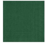25 Serviettes de table en papier vert sapin 16.5 x 16.5 cm REF/8083 (18 gr/m²)
