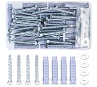 25 Set M8 M12 Vis et Chevilles Set, Cheville Parpaing Creux avec Vis Hexagonaux, Boulons de Fixation Murale et Vis à Autotaraudeuses pour Creuses Cloison Sèche, Béton, Plaques de Plâtre
