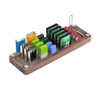 25 Slots Storage Holder for Card Memory Card, Desktop Walnut Wooden Organizer CardCaseCard Storage Box Keeper for USB Device TF Type-C CardPins
