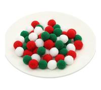 25 Stück Pompons zum Basteln - Weiche Filzkugeln, Flauschige Plüschkugeln, Mini Pompoms, Ponpons & Bommeln für DIY Handwerk, Nähen, Kleidung & Dekoration (64_Weihnachtsmischung, 40mm)