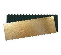 25 supports carton pour bûche de Noël 30 x 10 cm Doré
