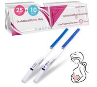 25 Tests d'Ovulation+10 Tests de Grossesse, Tests d'ovulation Sensibles à 25 miu/ml, Test de Grossesse Précoce Fiable et Rapide