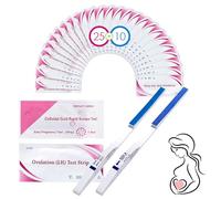 25 Tests d'Ovulation + 10 Tests Précoces de Grossesse, Tests d'Ovulation Tests de Grossesse, Tests d'ovulation Sensibles, Détection Précoce Fiable Des Résultats de Grossesse (25 LH+10 HCG)