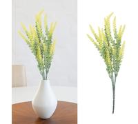 25 Têtes Mariage Fleurs Artificielles Lavande Faux Bouquet de Mariée Party Home Decor (Jaune)