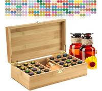 25 Trous Boite Rangement Huiles Essentielles Coffret en Bois, Boîte de Rangement en Bois pour Huiles Essentielles, Boîte d'Huile Essentielle Organisateur Rangement pour Vernis à Ongles, Cosmétiques