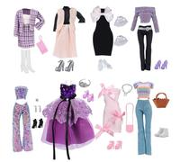 25 vêtements et Accessoires pour poupées, compatibles avec11,5 Pouces 1 Robe de soirée 1 Ensemble de Mode, 1 Costume à Paillettes 1 Costume de Pull 3 Robes 3 Sacs à Main 8 Chaussures 1 Couronne 3