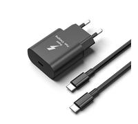 25 W Chargeur charge rapide pour Samsung A56 5G/A55/A17/A16/A53 5G/ A33/ S22 5G/ S22 Ultra/ S21 Ultra/ S21+/ S20/ S20 Ultra/ S20+/ S20 FE/ S8/ S9 Google Pixel, adaptateur et 1. Câble C vers 8 m C