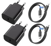25 W Usb C Charger For Samsung Fast Charge Compatible With Samsung S24/S24+/S24 Ultra /S23/S22/S21/S20 Te 20 /S10/S9/A73 And 2m Cable, Type C Wall Power Supply Socket Adapter (2 Pack)