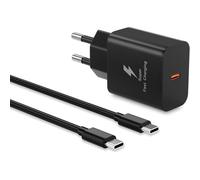 25 W USB C Mains Charger for Samsung Galaxy S25, S24, S23, S22, S21, S20+, FE, Ultra, A15, A54 5G, A55, A56, A34, A35, Note 20, 10, 9, with 1.5 m Cable, Super Fast Mains Adapter
