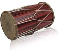 25 x 15 cm faite à la main en bois et cuir classique indien folk tabla batterie à percussion à la main instruments de musique du monde punjabi Dhol Dholak Dholki Idée cadeau d'anniversaire pendaison