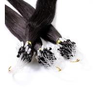 25 x 1g Extension cheveux à froid loops - 40cm, couleur #1b Noir naturel, lisse