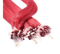 25 x 1g Extension cheveux à froid loops - 40cm, couleur #Rouge, lisse