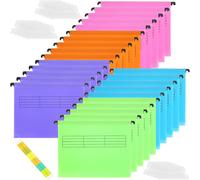 25 X A4 Plastic Suspension Files With Tabs For Office,School,Home,Work (5 Colours)