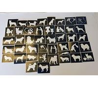 25 x Mélange de pochoirs sur Le Thème du Chien pour la Gravure sur Verre Chihuahua Bulldog Boxer Rottweiler German Shepherd Husky