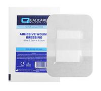 25 X QUALICARE 8CM x 6CM PREMIUM STERILE FIRST AID ADHESIVE WOUND CUT FABRIC ...