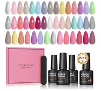 25 x Semi-Permanent Nail Polishes, 22 Colours Soak Off UV/LED Semi-Permanent Nail Polish Pastel Green Pink Purple B VERNIS A ONGLES