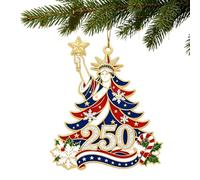 250 Anniversaries Ornament Patriotic Lightweight Acrylic Pendant Decor | Christmas Tree Ornaments for Window Entryways Birthday Party Offices Home Room Night Yard Farm Garden