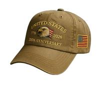 250 Anniversary USA Hat, Eagle & Liberty Patriotic Baseball Cap, Adjustable 250 Year American Anniversary Hat for Men & Women (A4)
