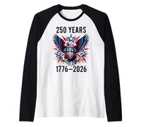 250 Ans 4 Juillet 2026 Vintage - Jour de l'indépendance des États-Unis Manche Raglan