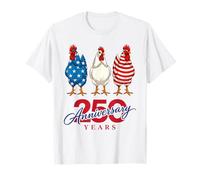 250 Ans de liberté 250e Anniversaire USA Farm Farmer Chicken T-Shirt