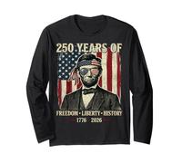 250 Ans de liberté et d'histoire de la liberté Abraham Lincoln Retro Manche Longue