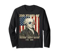 250 Ans de liberté et d'histoire de la liberté John Adams Retro Manche Longue