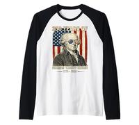 250 Ans de liberté et d'histoire de la liberté John Adams Retro Manche Raglan