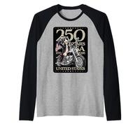250 Ans George Washington sur Une Moto 1776-2026 Manche Raglan