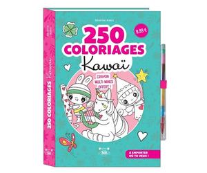 250 coloriages kawaï - crayon multi-mines offert - Séverine Aubry - Editions 365 - broché - Jeux livres objets