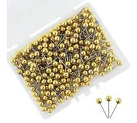 250 épingles à Cartes, épingles à Tableau, épingles à Cartes, punaises, épingles à tête en Plastique avec Pointe en Acier avec boîte de Rangement (Or Rose)