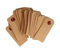 250 étiquettes kraft 9 x 4 cm avec fil métallique