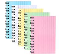 250 Feuilles Cartes D'Index Colorées, 12.5 x 7.6 cm Papier Ligné Cartes de Révision Lignées, Cartes à Spirales Déchirables pour Ecole, Réunion Bureau, Notes (5 Couleurs)