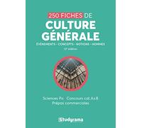 250 fiches de culture générale: Evenements concepts notions hommes