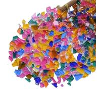 250 g de fragments de glace en mosaïque, pâte créative, particules de verre transparentes for bricolage, artisanat, décoration de la maison(Color 13)