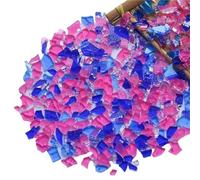 250 g de fragments de glace en mosaïque, pâte créative, particules de verre transparentes for bricolage, artisanat, décoration de la maison(Color 12)