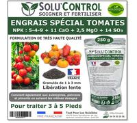 250 g Engrais Spécial Tomates, Aubergines, Poivrons, Piments - SoluControl - Formulation haute qualité Organo-Minerale - UAB