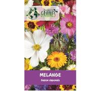250 graines mélange fleurs gazon jardin japonais - soucis -zinnia -centaurée - lin -sauge ...