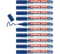 250 Marqueur Pour Tableaux Blancs-Bleu-10 Stylos-Pointe Ronde 1,5-3 Mm-Feutre Effaçable-Pour Tableaux Blanc,Magnétique,Mémo Et Chevalet De Conférence-Sketchnotes-Rechargeable