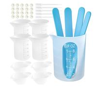250 ml + 100 ml Tasses en Silicone pour Resine Epoxy Verre Doseur avec Melangeur Bâtonnets Pipettes Doigtier, Tasses en Silicone pour Résine Set, pour Moules Coulée Résine Époxy,Bricolage,Laboratoire