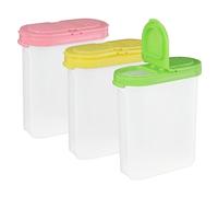 250 ml Boîte Épices avec Deux Ouvertures, 3 Pièces Récipients de Stockage en Plastique sans BPA, PP Bocaux à Épices Transparent Pot à Épices Bocaux à Épices pour les Épices Sel Sucre Poivre