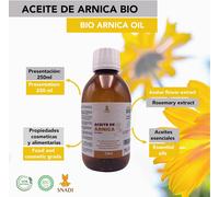 250 Ml - Huile Arnica Pure Macéré Biologique. Arnica À L'olive Et Extrait De Romarin Comme Antioxydant, Cicatrisant, Anti-Inflammatoire Et Aide À La Circulation Sanguine.