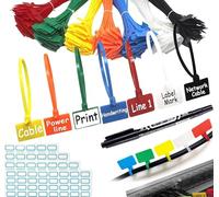 250 Pcs Attache Cable Colorées 150mmx3mm Collier de Serrage Plastique Serre Câbles Etiquette Organiser pour Marquer Cable Management Jardinage cable management,Jardinage,avec 320Pcs étiquettes