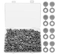 250 Pcs Cache Vis à Charnière en Plastique, Capuchon de Vis Gris, Cache-vis à Charnière en Plastique pour Vis, Capuchons de Couvercle à Bouton-Pression Repliable à Vis Bouchon, 5 mm/Gris