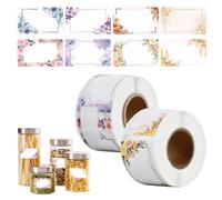 250 PCS Étiquettes à Confiture Stickers, 2 Rouleaux, Etiquettes Autocollantes Bocaux, Autocollant Emballage Cadeau Adhésives Fleurs, Etiquette Prénom Pots Confiture, pour Cuisine Epices Bouteilles