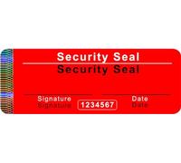 250 pcs - Sceau de sécurité avec numéro de série - 70x25mm rouge, inscriptible - Sceau de sécurité, sceau de qualité Sceau de garantie Étiquettes de sécurité étiquette, Sceau d'authenticité